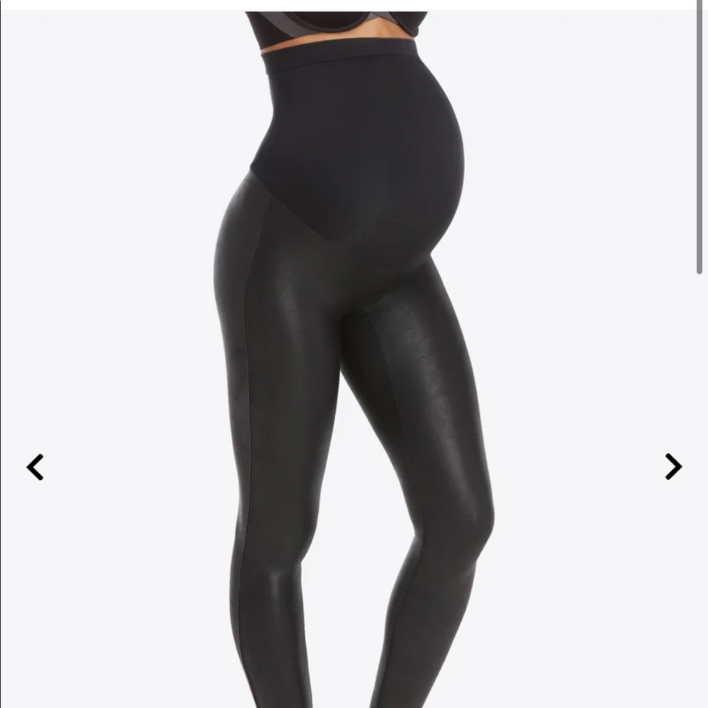 SPANX Mama Faux Leather Leggings - Small - Like new
